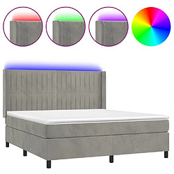 vidaXL Sommier à lattes de lit matelas et LED Gris clair 180x200 cm