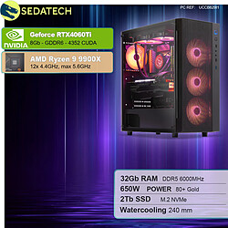 Sedatech PC Gamer • AMD Ryzen 9 9900X • RTX4060Ti • 32Go DDR5 • 2To SSD M.2 • sans OS