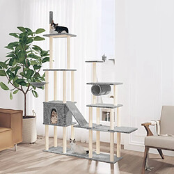 vidaXL Arbre à chat avec griffoirs en sisal Gris clair 279 cm 