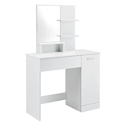 Coiffeuse Design avec Miroir Krugersdorp 138 x 90 x 38 cm Blanc [en.casa]