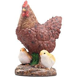 Farmwood Animals Poule avec poussins en résine 15 x 11 x 20 cm brun.