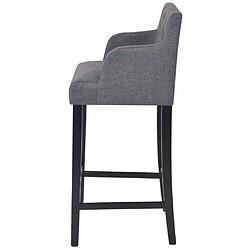 Avis vidaXL Tabourets de bar lot de 2 gris foncé tissu