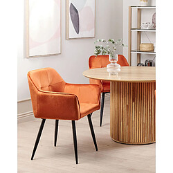 Beliani Chaise de salle à manger JASMIN Set de 2 Velours Orange