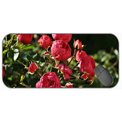 Universal (750x300x3) Long XXL Mousepad, nature, rose, fleur de souris en caoutchouc antidérapante