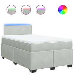 Vidaxl Sommier à lattes de lit et matelas Gris clair 120x200cm Velours 