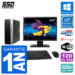 PC HP ProDesk 600 G3 SFF Ecran 22" G4400 RAM 32Go SSD 120Go Windows 10 Wifi · Occasion 