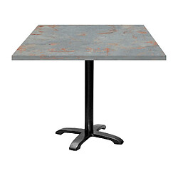 Restootab Table 90x90cm - modèle Bazila gris rouille