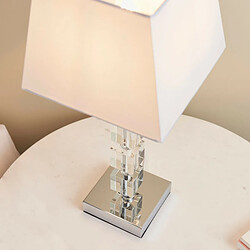 Avis Endon Lampe de table en acrylique transparent, tissu Tc blanc, E14