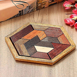 Avis Universal DIY Jeu de QI en bois Puzzle Smart Dangram Brain Teaser Cake Enfants Jouets Puzzle