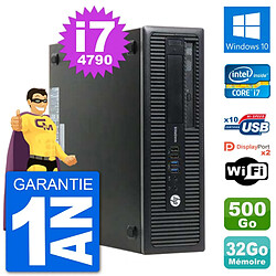 PC HP EliteDesk 800 G1 Core i7-4790 RAM 32Go Disque Dur 500Go Windows 10 Wifi - Occasion