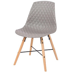 Lot de 4 Chaises Polypropylène Gris Piétement Chêne Vigi KosyForm