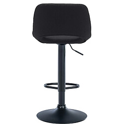 Avis Decoshop26 Tabourets de bar chaises haute x2 avec repose-pieds en tissu noir piètement métallique noir 10_0004098