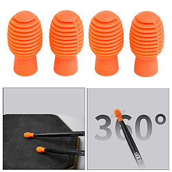 Acheter 4pcs Silicone Tambour Bâton Tête Manchon Drumstick Housse En Caoutchouc Orange