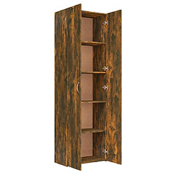 Avis vidaXL Armoire de bureau Chêne fumé 60x32x190 cm Bois d'ingénierie