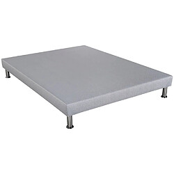 Acheter Ebac Sommier déco SR9 + pieds - Gris clair 140x190 - Lattes bois - H.13 cm - Made in France