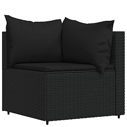 Avis vidaXL Salon de jardin 4 pcs avec coussins Noir Résine tressée