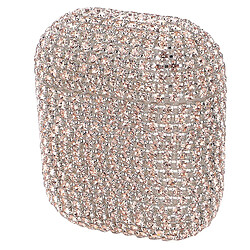 Universal RHINESTON PRÉPENCE D'ÉCHORIE ACHETURE CASSE CASSE Soft Protecter Cover Couvercle Couvre-couverture Ecoute Pouche compatible pour AirPods (Golden)