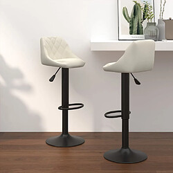 vidaXL Tabourets de bar lot de 2 crème velours 