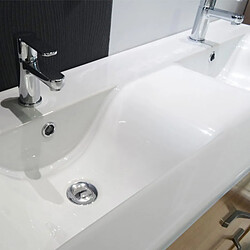 Avis Dansmamaison Ensemble meuble sous vasque 3 tiroirs 90 cm Blanc + colonne + miroir - LANA