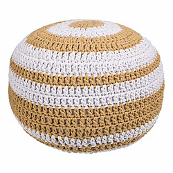 Pouf Alexandra House Living Blanc Marron polystyrène 45 x 30 x 45 cm 