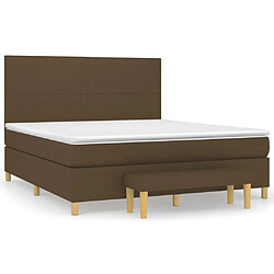 vidaXL Sommier à lattes de lit avec matelas Marron foncé 180x200 cm