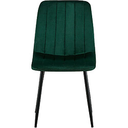 Decoshop26 Lot de 4 chaises de salle à manger coutures décoratives verticales en tissu velours vert et pieds métal noir 10_0001864