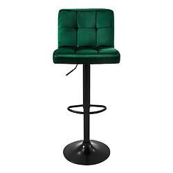 Tabouret de bar, lot de 2, vert, recouvert de velours, avec dossier et repose-pieds réglable en hauteur 63-83cm ML-Design