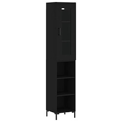 vidaXL Buffet haut Noir 34,5x34x180 cm Bois d'ingénierie