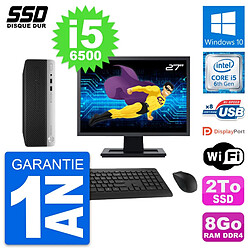 PC HP ProDesk 400 G4 SFF Ecran 27" Intel i5-6500 RAM 8Go SSD 2To Windows 10 Wifi · Occasion 