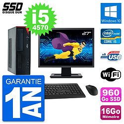 PC Fujitsu E520 DT Ecran 27" Intel i5-4570 RAM 16Go SSD 960Go Windows 10 Wifi - Occasion