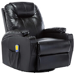 Maison Chic Fauteuil à bascule de massage,Fauteuil pour relax Noir Similicuir -MN23814