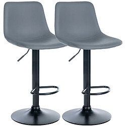 Non Lot de 2 tabourets de bar Divo simili cuir noir 