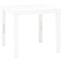 Maison Chic Table de jardin | Table d'extérieur Blanc 78x78x72 cm Plastique -GKD23688