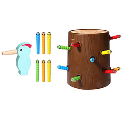 En Bois Préscolaire Bébé Infantile Oiseau Attraper Ver Playset Montessori Jouet Cadeau Kit