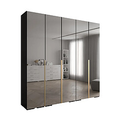 Abiks Meble Inova 1 Armoire avec miroir et portes battantes 236,7/250/47 5 Portes (nero/d’oro)