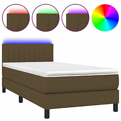 Sommier à lattes,Cadre à lattes de lit et matelas et LED pour Adulte Marron foncé 90x190cm -MN54551