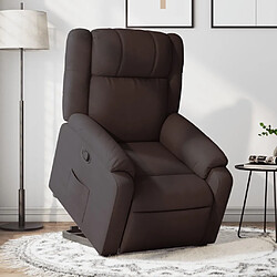 Maison Chic Fauteuil Relax pour salon, Fauteuil inclinable marron foncé tissu -GKD61335