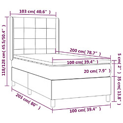 vidaXL Sommier à lattes de lit matelas et LED Bleu foncé 100x200 cm pas cher