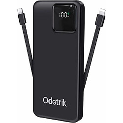 YOBON Odetrik Batterie Externe 10000mAh, 22.5W Power Bank PD3.0/QC4.0 avec 2 Câble(Type-C/Lightning), Charge Rapide pour Smartphone