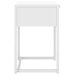 Avis vidaXL Table de chevet Blanc 38x35x54 cm Acier