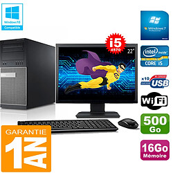 PC Tour DELL 9020 Core I5-4570 Ram 16Go Disque 500 Go Wifi W7 Ecran 22" - Occasion