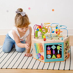 Grand Cube D’Activité En Bois 7 En 1 Jeu D’ Éveil 1 An Premier Âge Éducatif Apprentissage Bébé Teamson Kids PS-T0005