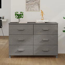 Maison Chic Buffet,Meuble de Rangement,commode pour salon,Cuisine HAMAR Gris clair 113x40x80 cm Bois massif de pin -MN90118