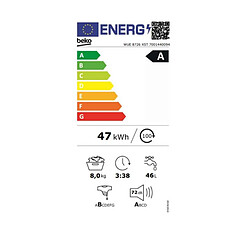 Lave-linge hublot 8kg 1400 tours/min - WUE8726XST - BEKO