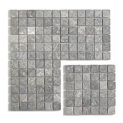 Pegane Carrelage de mosaïque (Boite de 1m²) / Plaque mosaïque mur et sol en marbre naturel, coloris gris mat - 30 x 30 cm