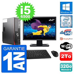 PC Fujitsu D556 DT Ecran 22" Intel i5-6500 RAM 32Go Disque 2To Windows 10 Wifi · Occasion 