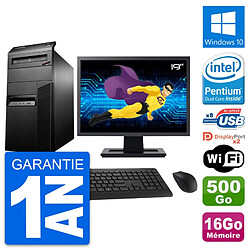 PC Tour Lenovo M93p Ecran 19" Intel G3220 RAM 16Go Disque 500Go Windows 10 Wifi - Occasion