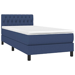 Avis Sommier à lattes et LED,Cadre à lattes de lit avec matelas pour Adulte Bleu 90x200cm Tissu -MN93264