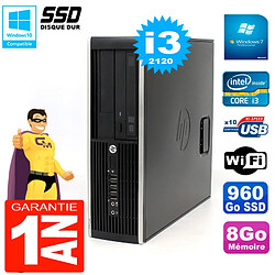 PC HP Compaq 8300 SFF Core I3-2120 RAM 8Go Disque 960 Go SSD Graveur DVD Wifi W7 · Occasion 