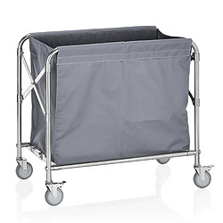 Chariot à Linge en Acier Inoxydable avec 4 Roulettes 81,5 x 51,5 x 86 cm - Was Germany 